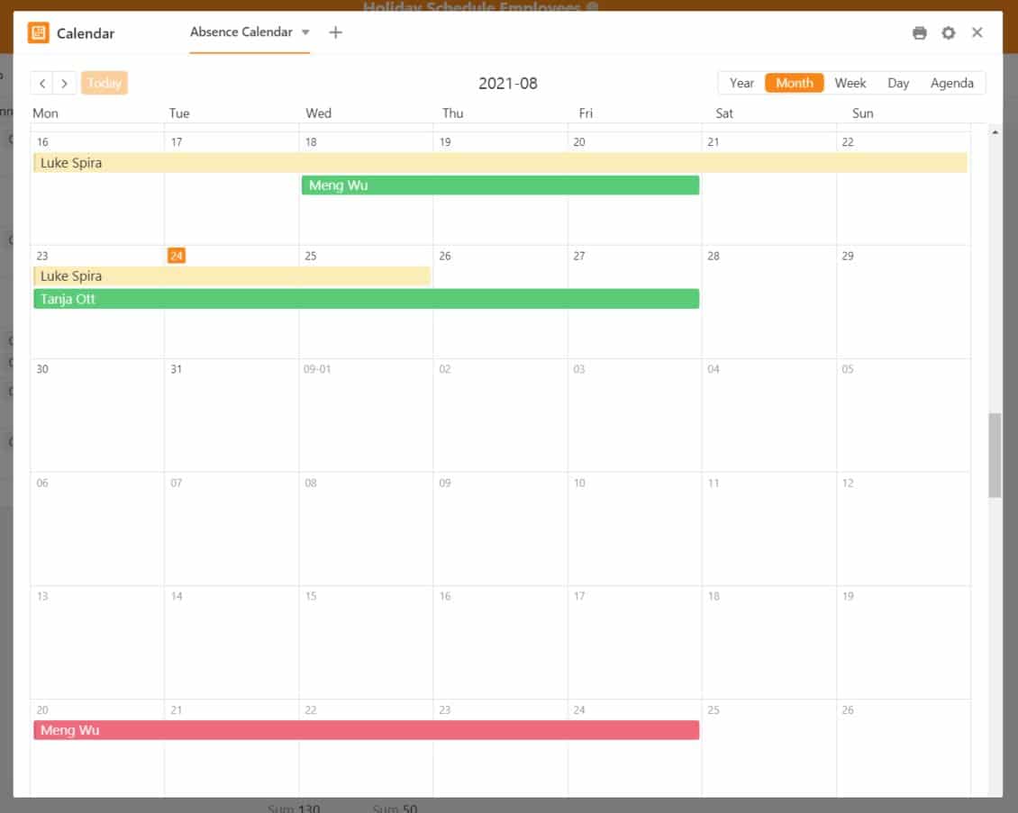 Alle Urlaubsanträge auf einen Blick mit dem Kalender-Plugin